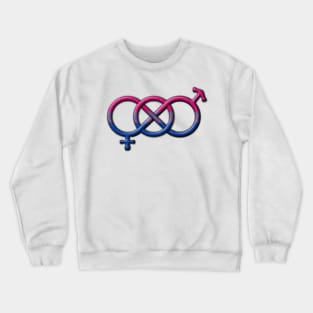 Bisexual Pride Flag Colored Gender Knot Symbol Crewneck Sweatshirt